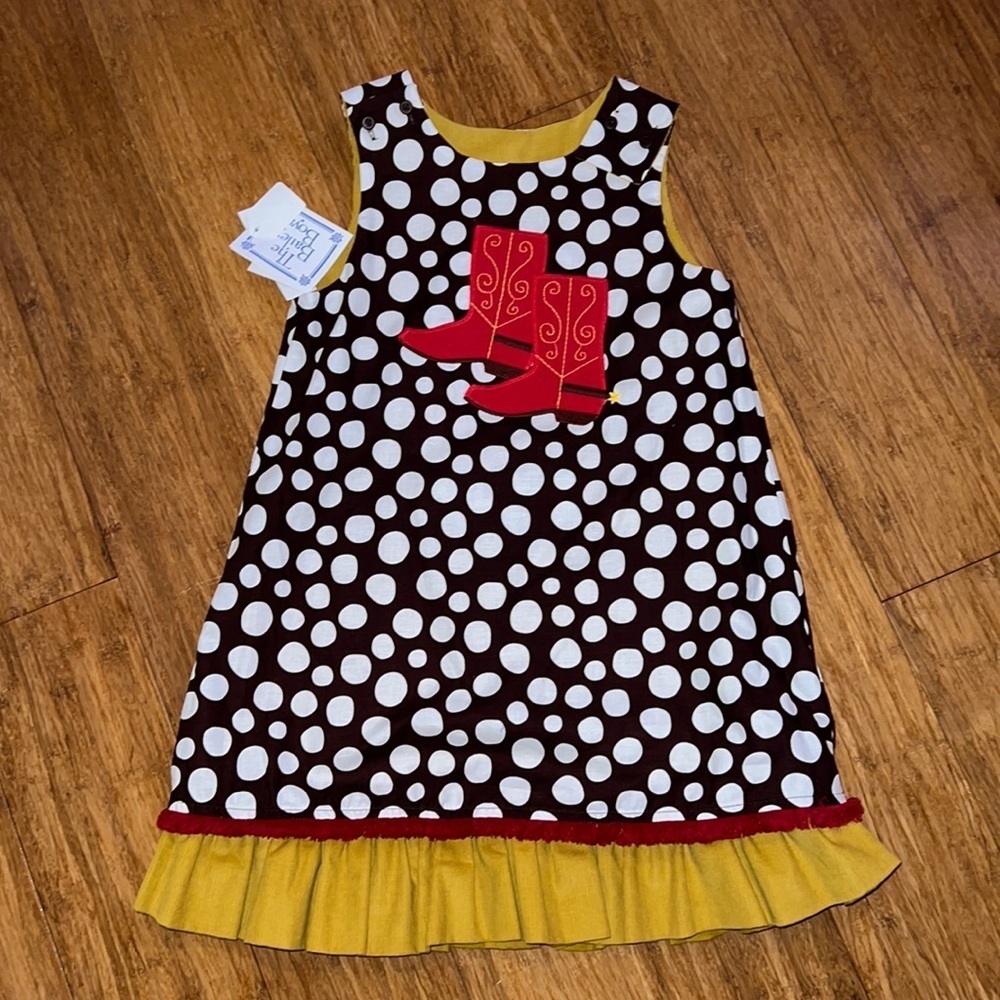 The Bailey boys reversible girls western polka dot dress or flower dress size 6